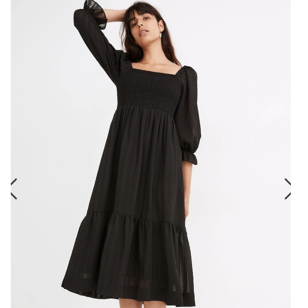 Madewell Lucie Elbow Sleeve Smoked Midi Dress Size XXL